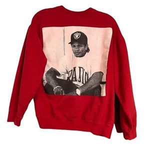 Eazy-E NWA Women's Red Crewneck Long Sleeve Sweatshirt Sz M Cotton